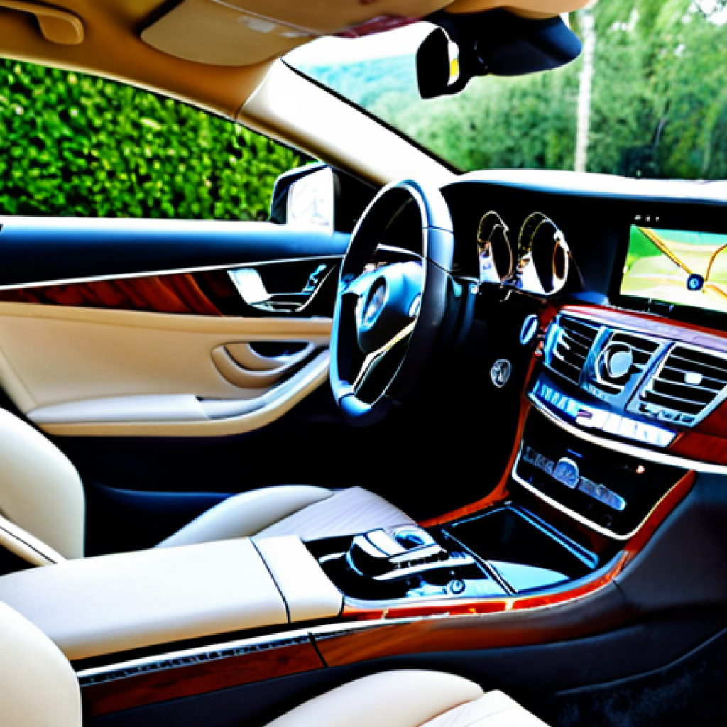 Mercedes-Benz CLS Interior**

"The luxurious interior of a Mercedes-Benz CLS, showcasing fine leather and wood trim, dashboard details, ambient lighting, fully clothed, appropriate attire, safe for work, perfect anatomy, natural proportions, professional car photography, high quality, modest."

**