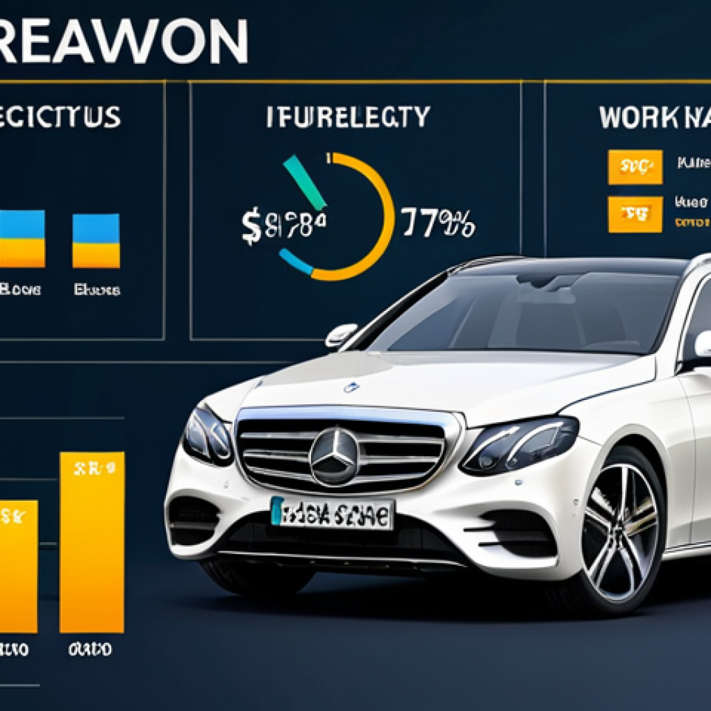벤츠 E클래스 플러그인 하이브리드의 유지비 - Car Cost Breakdown Visualization**
"Infographic style illustration of cost breakdown for a Mercedes...