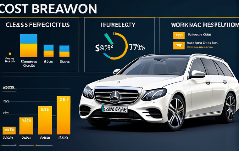벤츠 E클래스 플러그인 하이브리드의 유지비 - Car Cost Breakdown Visualization**

"Infographic style illustration of cost breakdown for a Mercedes...