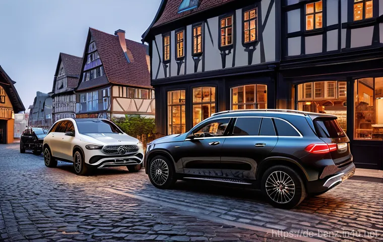 벤츠 EQB와 기아 EV6 비교 - **Prompt for Mercedes-Benz EQB: "Sophisticated Family Journey"**
    "A Mercedes-Benz EQB SUV, showc...