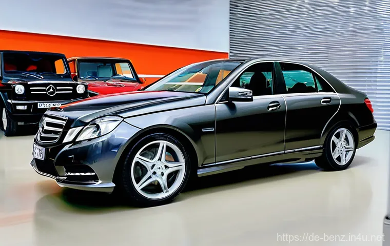 벤츠 E클래스의 중고차 시장 가치 - **Prompt 1: The Robust W212 E-Class at a German Dealership**
A detailed, realistic photograph of...
