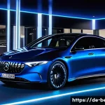 Home 21 벤츠 EQS의 최신 충전 기술 - A futuristic urban scene at a Mercedes-Benz EQS charging station featuring High-Power-Charging (HPC)...